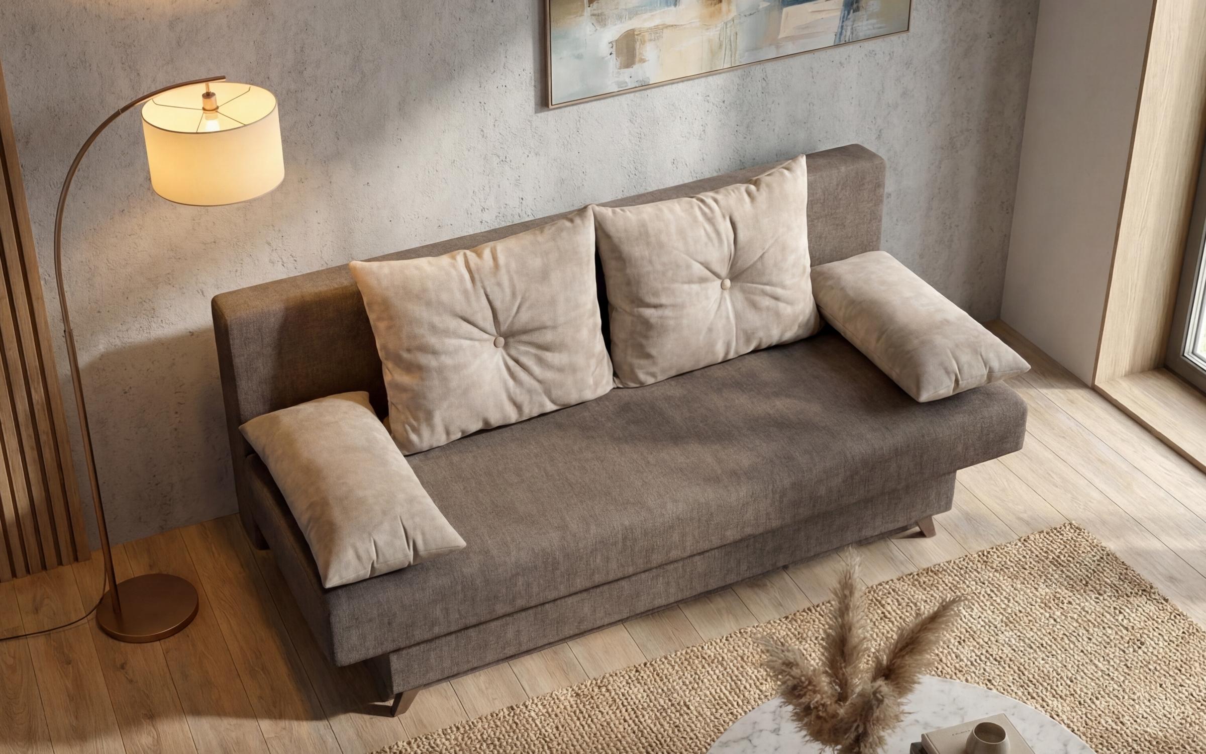 Extendable sofa Victorio, dark beige + beige  4
